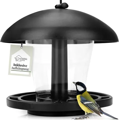 Produktbild von Vögel-Futterspender WILDLIFE HOME Vogelfutterstation, Spender zum Aufhängen, schwarz, Vogelfutterstation für Wildvögel, Futterstation für Vögel, Vogel
