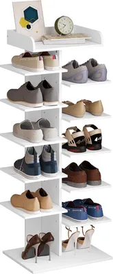 Produktbild von Happyment Schuhregal Foda – 6 bis 9 Paar – Schuhbank Vintage – Schwarz – Für Schlafzimmer oder Flur