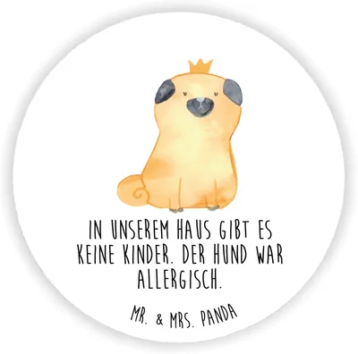 Produktbild von Mr. & Mrs. Panda magnet Mops Krone - Weiß - Geschenk, Haha, Hund, Kühlschrank, pinnwand, Kühlschrankmagnet, Sprüche, für, Königlich, fotos, Lustig, König
