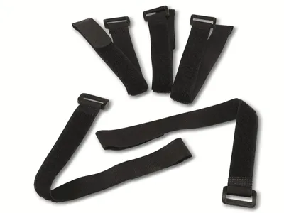 Produktbild von ChiliTec Klettband mit Öse, Breite 20x300mm schwarz, bis 15kg belastbar, 5 Stück (22713)