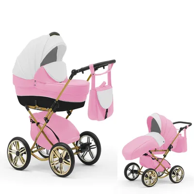 Produktbild von Klassischer Kinderwagen Sorento Gold 2 in 1 inkl. Sportsitz in 19 Farben