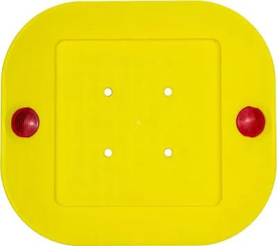 Produktbild von Fußplatte mit Reflektor 26,5 x 23,5 cm für Gerüstspindel, Unterlage für Gewindefußplatten