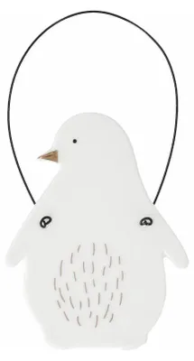 Produktbild von Anhänger Pinguin Wintertier aus Porzellan, teilglasiert, 7,9 x 6,1 cm