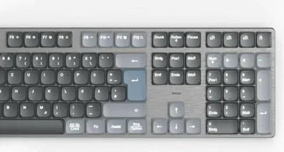 Obrázok produktu pre Hama WK-800, Plná veľkosť (100 %), Bezdrôtový, Bluetooth, Mechanický spínač kláves, QWERTZ, Antracit, Čierna, Modrá