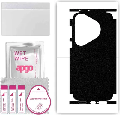Produktbild von apgo Rückseite + Seiten Schutzfolie, Skin, kompatibel mit Huawei Pura 70 Pro, Hinten Displayschutzfolie aus Vinylfolie, kratzfest, einfache Montage - Mattschwarz
