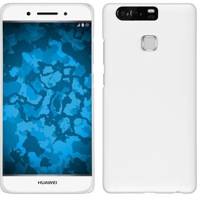 Produktbild von PhoneNatic Case kompatibel mit Huawei P9 - Hülle weiß gummiert Hard-case Cover