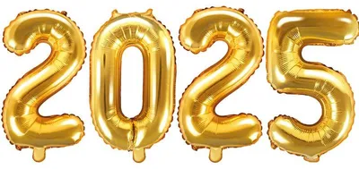 Produktbild von Folienballon 2025 gold Silvester