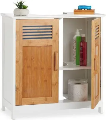 Produktbild von Waschbeckenschrank mit Bambustüren