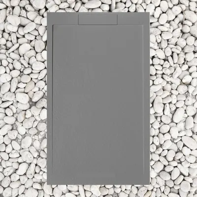 Immagine prodotto di Piatto doccia 135x90 cm GRIGIO Linea Vulcano SLIM In resina sintetica e polvere di marmo Con sponda laterale IN RESINA DI MARMO - FRASCIO