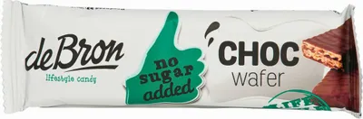 Produktbild von De Bron Choc Wafer Schoko-Waffel ohne Zuckerzusatz 34g