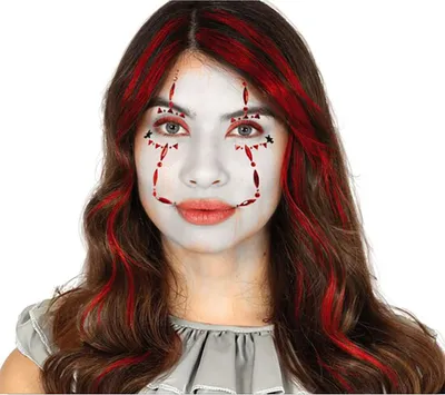 Immagine prodotto di Vampiro Gioielli Viso Halloween Decorazione Gotica Strass Accessori per il Trucco Spaventoso Festa Fantasia Maschera Design Creativo Estetica Oscura, Colore: Rosso