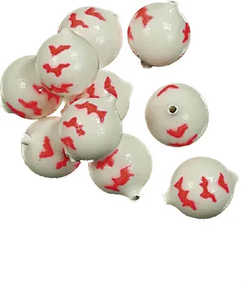 Produktbild von Jenzi Corky Auftriebsperlen für Meeresvorfächer Weiß Rot 8mm
