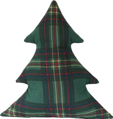 Produktbild von Dekokissen in Form eines Weihnachtsbaums, grün kariert, Größe M