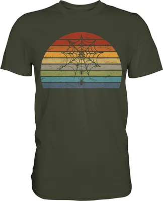 Produktbild von Spinne Insekten Spinnwebe Retro T-Shirt – Urban Khaki / L