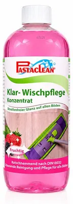 Produktbild von Pastaclean Bodenreiniger Klar Wischpflege Konzentrat 1000 ml – fruchtiger Duft, rutschhemmend nach DIN 18032, für alle Böden & Wischroboter