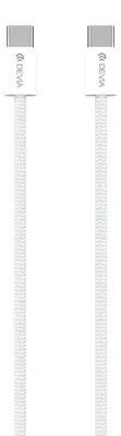 Image de Câble de charge Devia USB type C - USB type C 1m 60 W en blanc Câble de charge rapide