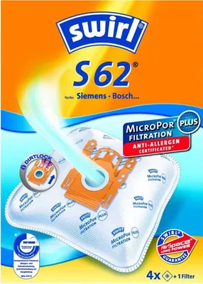 Produktbild von 4 Original SWIRL S62 Staubsaugerbeutel für Siemens VS 70000... 71999 - Super