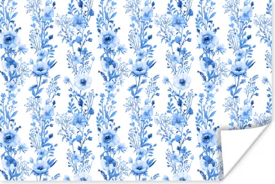 Produktbild von MuchoWow® Poster Blumen - Anemone - Blau - Muster 180x120 cm - Fotoplakat
