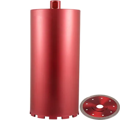 Produktbild von VEVOR Trocken Nass Diamantbohrkrone, Profi Diamant Kernbohrkrone Durchmesser 203mm Nutzlänge 355mm, Kernbohrkrone Diamant- & Aluminiumlegierung 400mm, Profi Bohrkrone für Beton Granit Marmor, 7,7kg