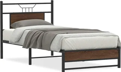 Produktbild von vidaXL Bettgestell ohne Matratze Braun Eiche 80x200 cm Holzwerkstoff