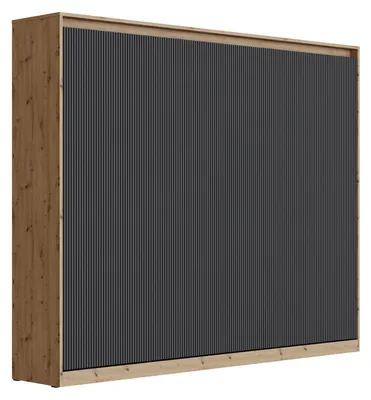 Produktbild von Schrankbett  Smartbett waves 140x200 Horizontal  Wildeiche/Anthrazit geriffelt