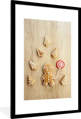 Produktbild von MuchoWow® MuchoWow® Gerahmtes Poster Weihnachten - Weihnachtsschmuck 60x90 cm - Poster mit zchwarzem Bilderrahmen - Dekoration - Wandposter Wohnzimmer - Hochwertig