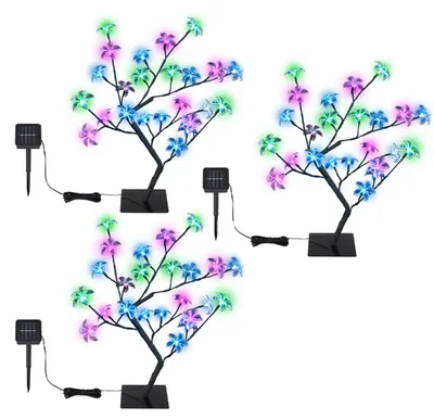 Produktbild von 3er Set LED Solarleuchte, Schwarz, Metall, Schalter, H 60cm