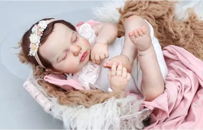 Image de 48CM Poupée bébé déjà née Poupée peinte à la main Peau 3D avec veines apparentes