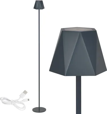 Produktbild von Clauss LED-Stehleuchte mit Akku via USB aufladbar, kabellos, mit Dimmer, aus Metall für Innen und Außen, IP54, grau, Clauss 10015