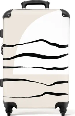 Produktbild von NoBoringSuitcases.com® Großer Koffer - Abstrakt - Linie - Pastell - Kombinationsschloss TSA - Hartschalen Trolley 4 Rollen - 72 liter - Reisekoffer - 66 cmKoffer Mittelgroß 67x43x25 cm, 72L,