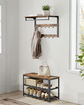 VASAGLE Schuhbank, Sitzbank, 73 x 45 x 30 cm, braun