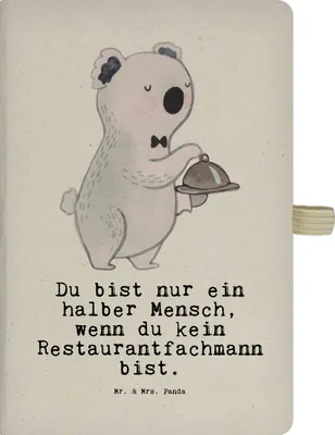 Produktbild von Mr. & Mrs. Panda Journal Restaurantfachmann Herz - Transparent - Geschenk, Kladde, Adressbuch, Tagebuch, notizbuch, Reisetagebuch