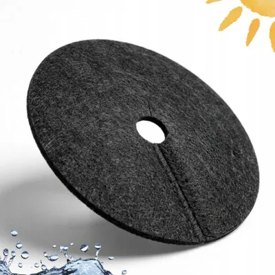 Image de Lot de 50 disques de paillage 42 cm - géotextile anti-mauvaises herbes, collerette perméable pour arbres et arbustes