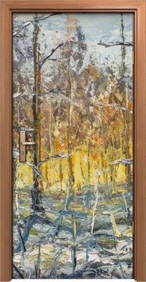 Produktbild von Türposter 90x200 cm Türaufkleber Türtapete Türfolie Klebefolie Winter Landschaft mit weißen Bäumen