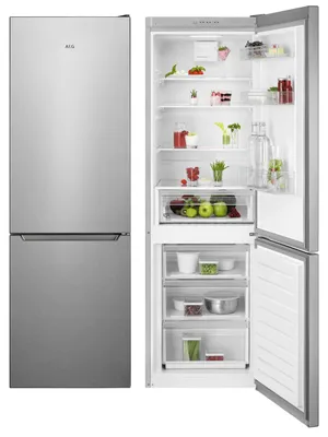 Produktbild von AEG 5000 ColdSense / Freistehende Kühl-Gefrierkombination / 1860 mm / 339 L / LowFrost – weniger Eisbildung ORC5S331EX Edelstahl-Türen, Seiten grau