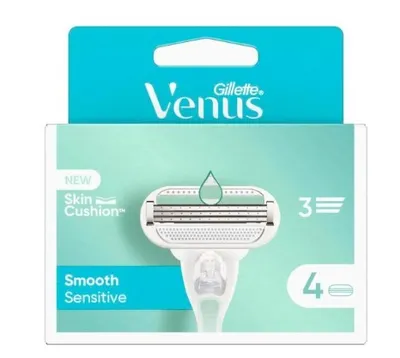 Obrázek produktu pro Gillette Venus Smooth Sensitive - Kvalitní náhradní břity, balení 4 kusy