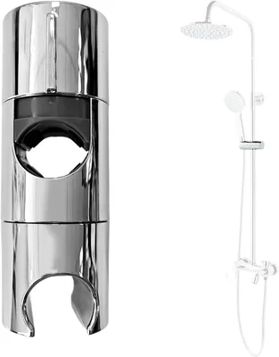 Obrázek produktu pro Držák sprchové hlavice - Nastavitelný držák sprchové hlavice pro sprchovou tyč o průměru 18-25 mm - Otočná sprchová hlavice, která se upevňuje na sprchovou tyč bez vrtání