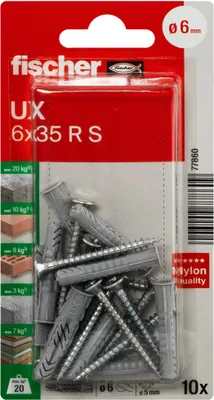 Produktbild von Fischer  Universaldübel UX 6x35 R S K (10), 077860