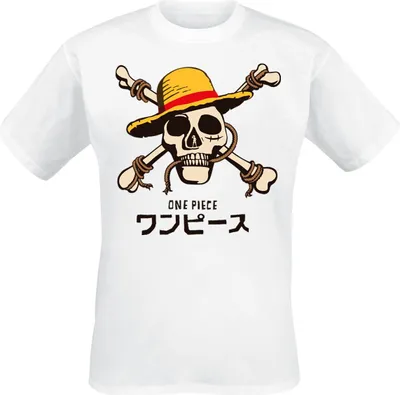 Produktbild von One Piece T-Shirt Herren Skull Logo - Japanese weiß XXL