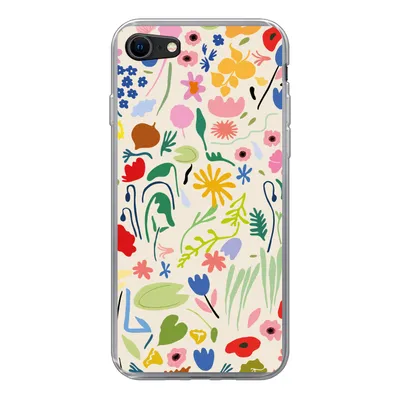 Produktbild von MuchoWow® Handyhülle Schutzhülle Hülle für iPhone SE 2020 Blumen - Muster - Pflanzen Silikon Softcase Handy Hülle - Kartenbesitzer