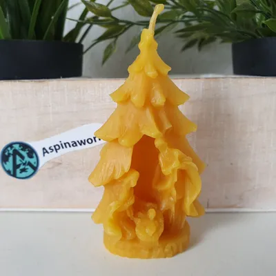Produktbild von Bienenwachskerze Krippen Kerze 9 cm