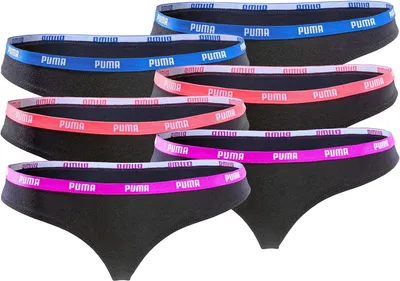 Produktbild von Puma Damen Unterhosen 6er Pack String Black Statement Edition, Größe:L