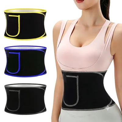 Produktbild von Waist Trimmer Gürtel Unisex mit Rückenstütze und Handytasche, Fitness Schweißgürtel für Training und Sport