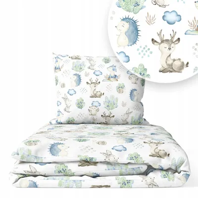 Produktbild von Kinderbettwäsche 100x135 Baumwolle Baby Bettwäsche Set 100x135 + 40x60 Kissenbezug Jungen & Mädchen Kleinkind Bettbezug
