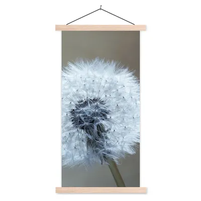 Produktbild von MuchoWow® Textilposter Löwenzahn - Blume - Pflanze 60x120 cm mit holzfarbenen Rahmen - Holz