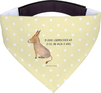 Produktbild von Mr. & Mrs. Panda Hundehalstuch Esel - Gelb Pastell - Geschenk, Ziel, Tuch, Erfolg, Weisheit, Halstuch Für Hunde, Zuversicht, Hund, Lustige Sprüche, Mut, Bandana