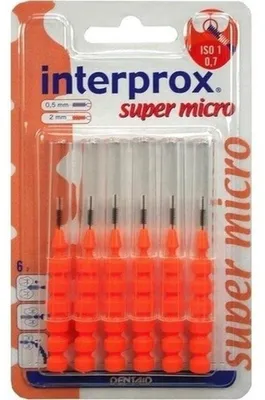 Productafbeelding van Interprox, super micro oranje, interdentale borsteltjes, blisterverpakking, 6 stuks. ZBU