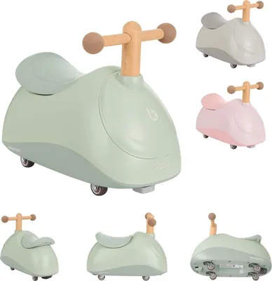 Produktbild von Kikkaboo Rutschfahrzeug Sizzy 4 Räder Griff aus Buchenholz ab 1 Jahr Kunststoff grün