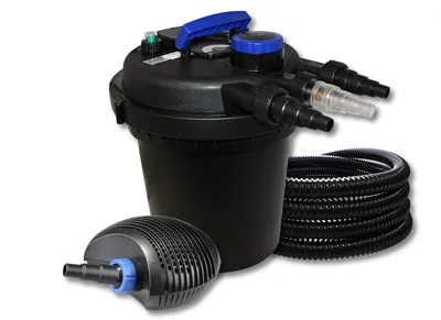 Obrázek produktu pro Kompletní sada SunSun: jezírkový tlakový filtr CPF-180 do 6000 l s 11 W UV-C, jezírkové čerpadlo CTF-6000 SuperECO 6000 l/h 40 W, 25 m jezírkové hadice 25 mm (1")