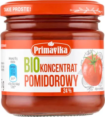 KONCENTRAT POMIDOROWY 22 % - 24 % BIO 185 g - PRIMAVIKA